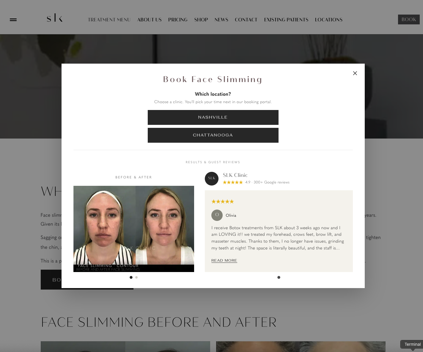 SLK Clinic updated booking flow